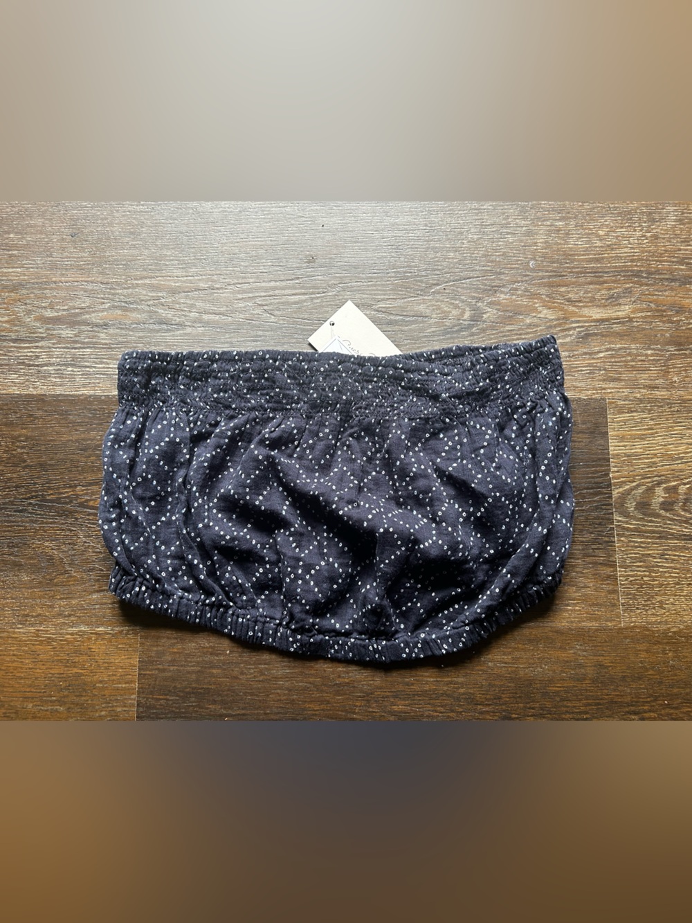 Universal Thread Black Cropped Tube Top with White Dot Print